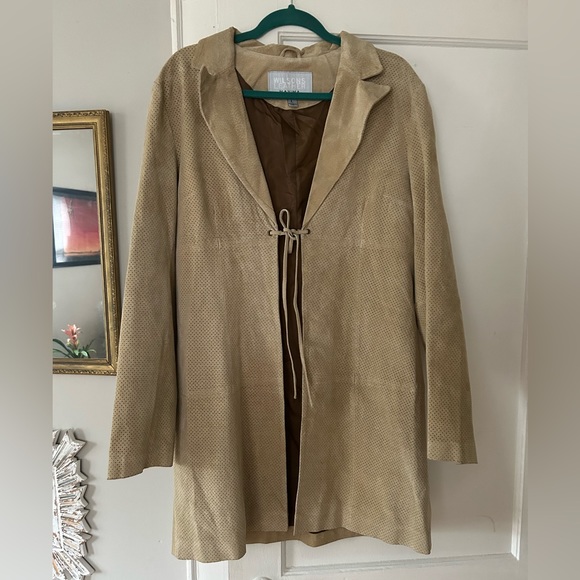 Wilsons Leather Jackets & Blazers - VTG Wilson leather tan leather jacket with tie front size Large